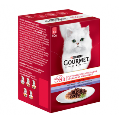 Мясные консервы для кошек Gourmet Mon Petit 6x50г говядина телятина баранина