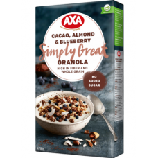 Каша AXA Granola Simply Great Какао, Миндаль и Черника 475 г