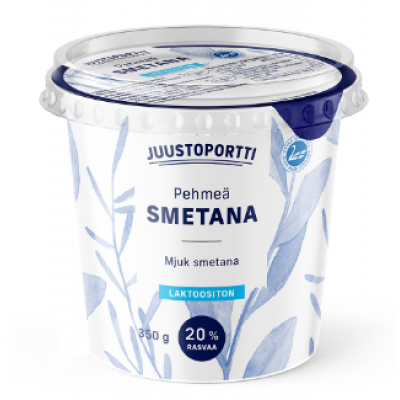 Сметана без лактозы Juustoportti pehmea smetana laktoositon 350г 20%