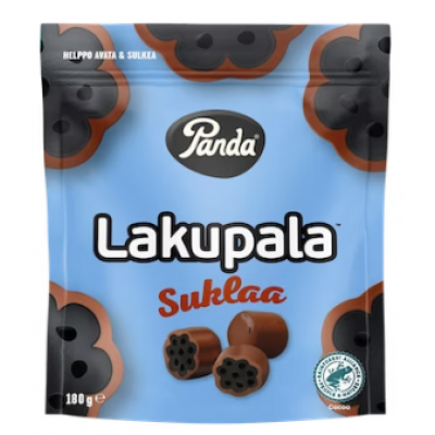 Конфеты лакричные Panda Lakupala suklaa 180г с шоколадом