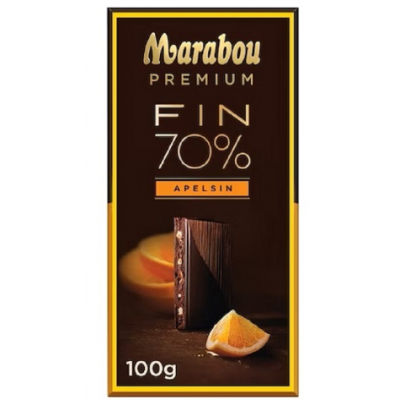 Плиточный шоколад Marabou Premium 70% какао апельсин 100 г