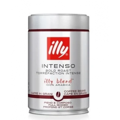 Темный кофе в зернах Illy Espresso Intenso Dark 250г в банке