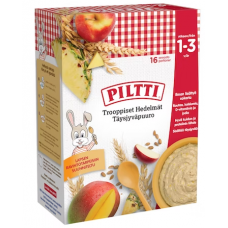 Цельнозерновая каша для детей Piltti 2x240г тропические фрукты от 1 до 3 лет