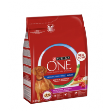 Сбалансированный полноценный корм для взрослых собак Purina ONE 2,5 кг Medium / Maxi Adult говядина рис