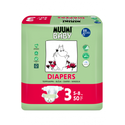 Подгузники Muumi Baby Diapers 3 50 шт 5-8 кг