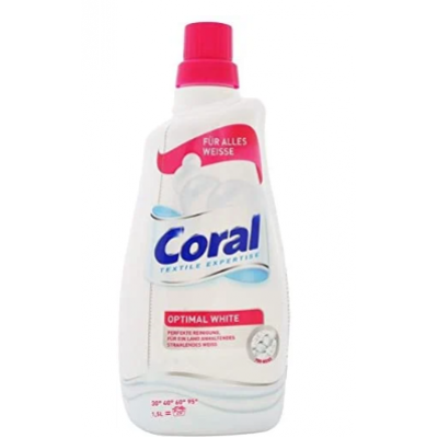 Жидкое моющее средство для белого белья Coral Optimal White 1,5л