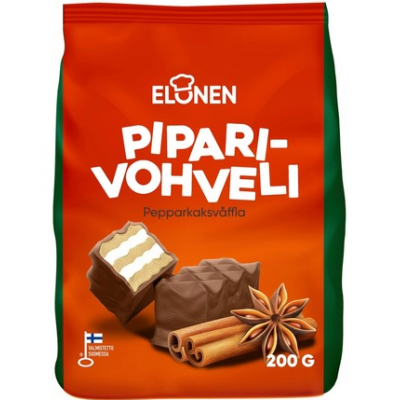 Вафли в молочном шоколаде со вкусом имбиря Elonen Piparivohveli 200г