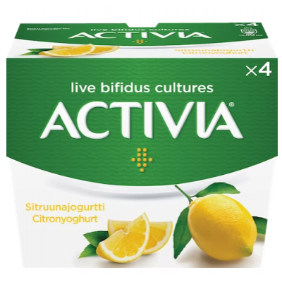 Питьевой йогурт Danone Activia Sitruunajogurtti 4x125г лимон