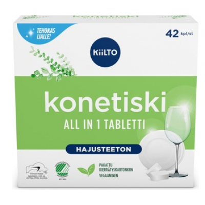 Таблетки для ПММ Kiilto Hajusteeton All in 1 konetiski 42шт