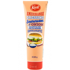 Соус для гамбургеров кисло-сладкий Kavli Amerikansk Dressing Sourcream & Onion 230г