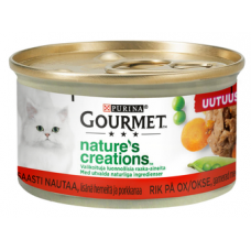 Корм для кошек GOURMET Nature's Creations 85г говядина горох и морковь 