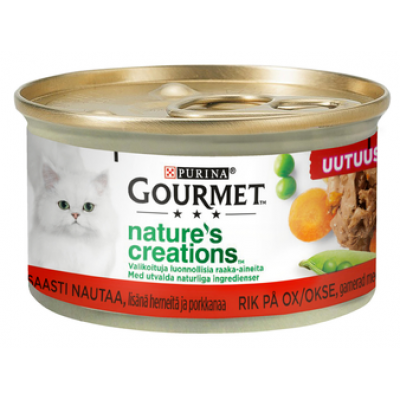 Корм для кошек GOURMET Nature's Creations 85г говядина горох и морковь 