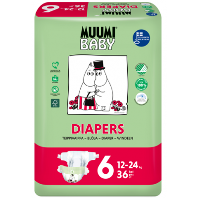 Подгузники Muumi Baby Diapers 6 36 шт 12-24 кг