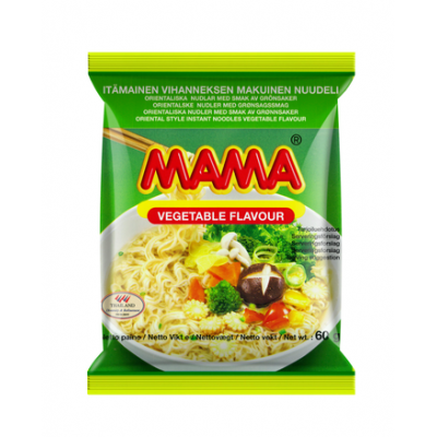 Восточная лапша быстрого приготовления со вкусом овощей Mama 60г