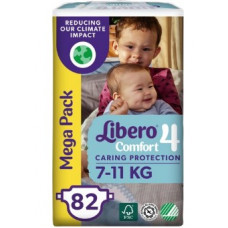 Подгузники Libero Comfort Mega Pack размер 4 на вес 7-11кг 82шт