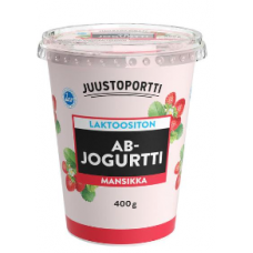 Безлактозный клубничный йогурт Juustoportti AB-jogurtti 400г