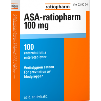 Гастрорэзистентные таблетки ASA-ratiopharm 100мг 100таб