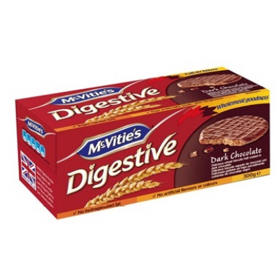 Печенье пшеничное в темном шоколаде McVitie's Digestive dark chocolate 300г