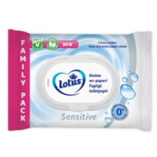 Влажные туалетные салфетки LOTUS Kostea wc-paperi Sensitive 80шт