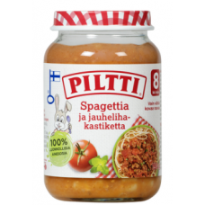 Спагетти с мясом и соусом Piltti Spagettia Ja Jauhelihakastiketta Lastenateria 190 г для детей 8 месяцев